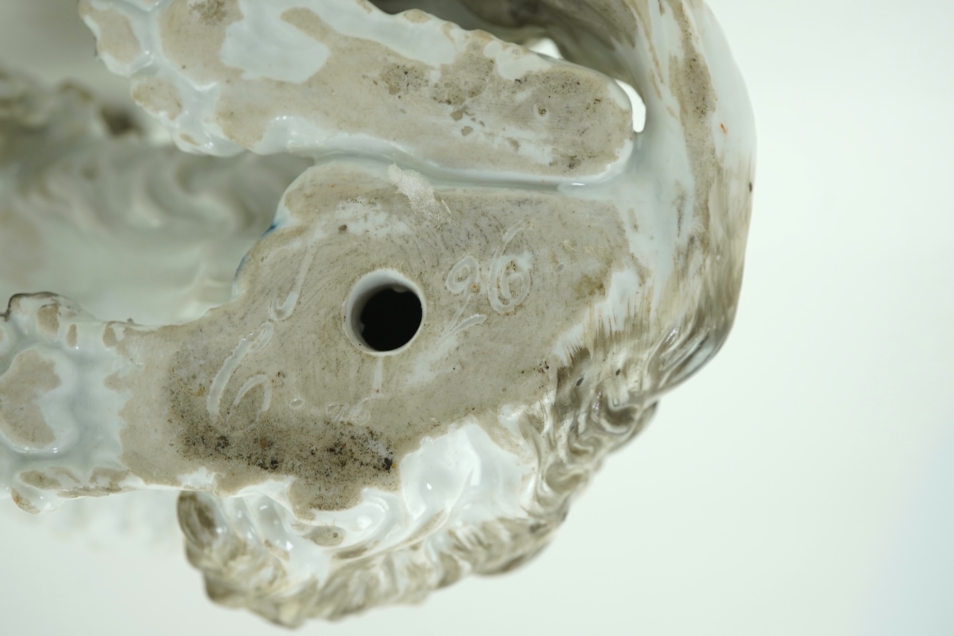 A Meissen figure of a seated Bolognese terrier, 19th century